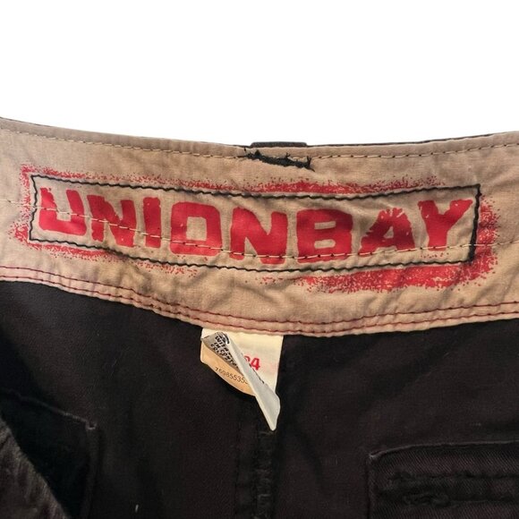 Union Bay Men's 36x34 Black Cargo Pants Distressed Cotton Skater Punk NWT - Picture 10 of 12